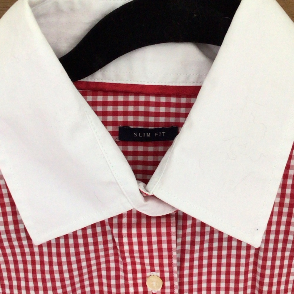 Barbour Red Gingham Button Down Shirt 14 Slim